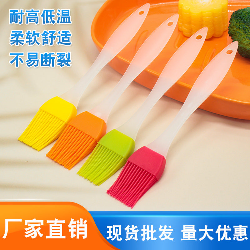 塑盒源彩色硅胶刷子透明手柄烧烤刷多功能油刷扫仔厨房烤肉