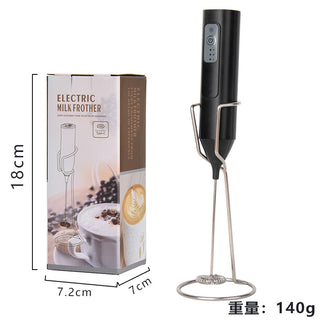 三挡带支架电动奶泡器-黑